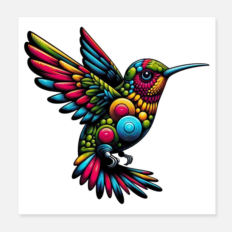 Colibri Poster 20 x 20 cm