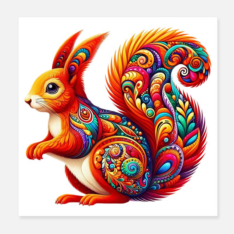 Eichhörnchen Poster 20x20 cm
