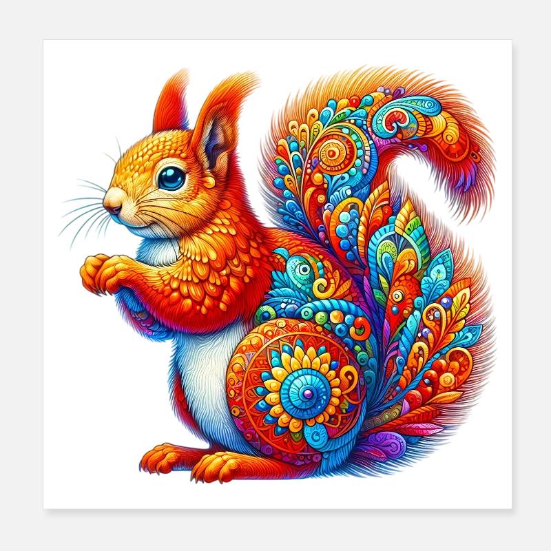 Écureuil Poster 20 x 20 cm