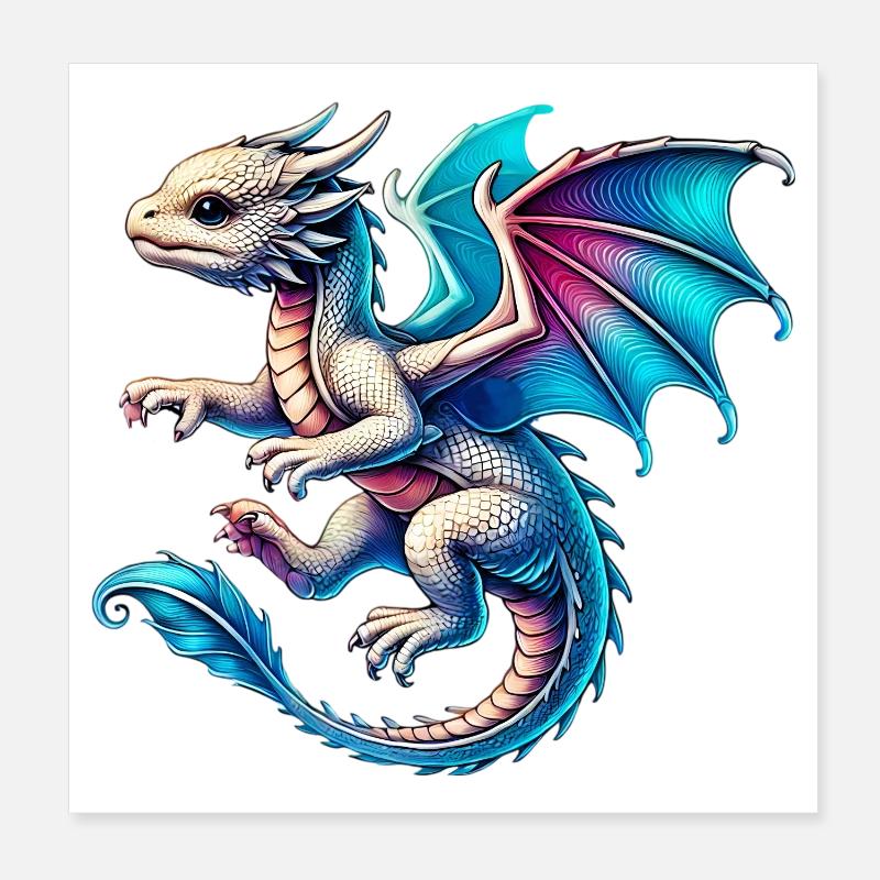 Drache Poster 20x20 cm