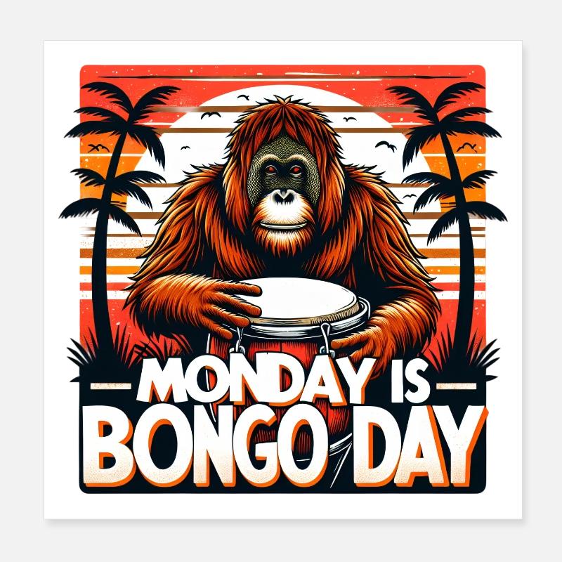 Bongo Trommler Poster 20x20 cm