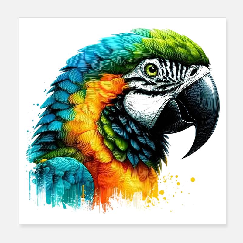 Papagei Poster 20x20 cm