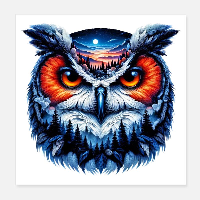 Eule Poster 20x20 cm