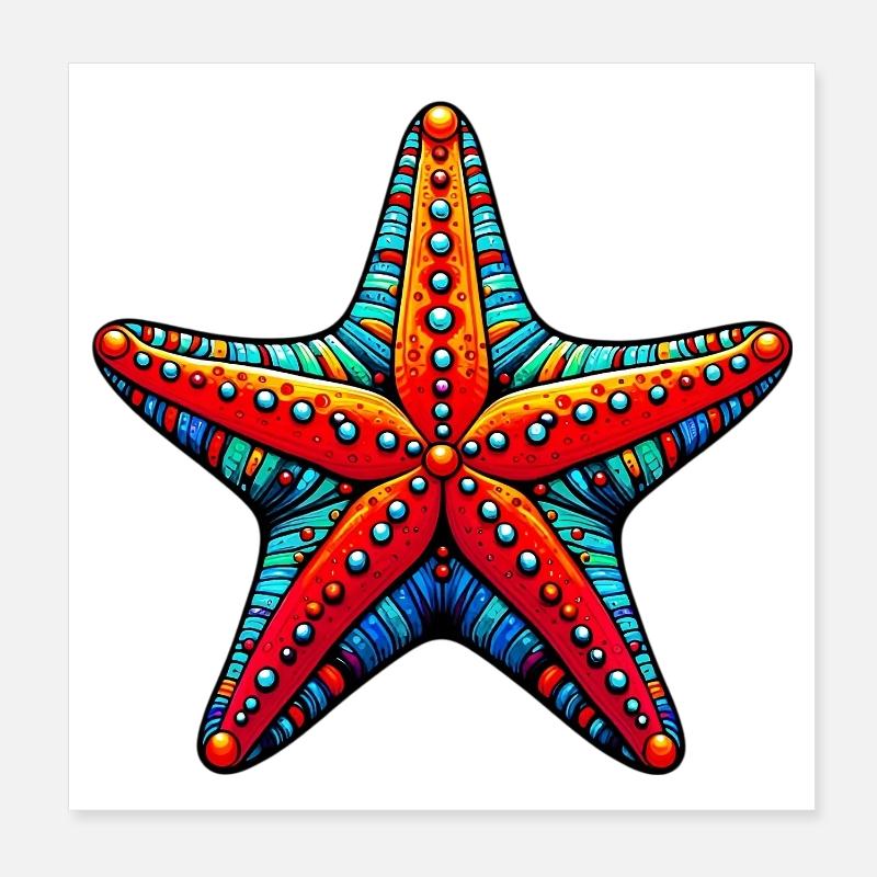 Seestern Poster 20x20 cm