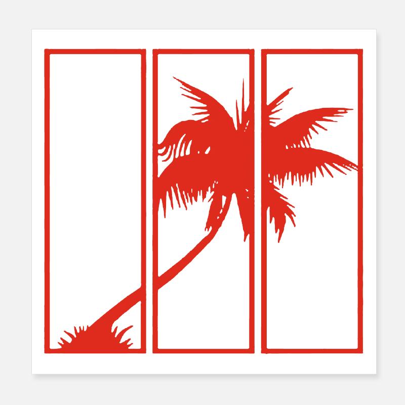 Urlaubsansicht (rot) Poster 20x20 cm