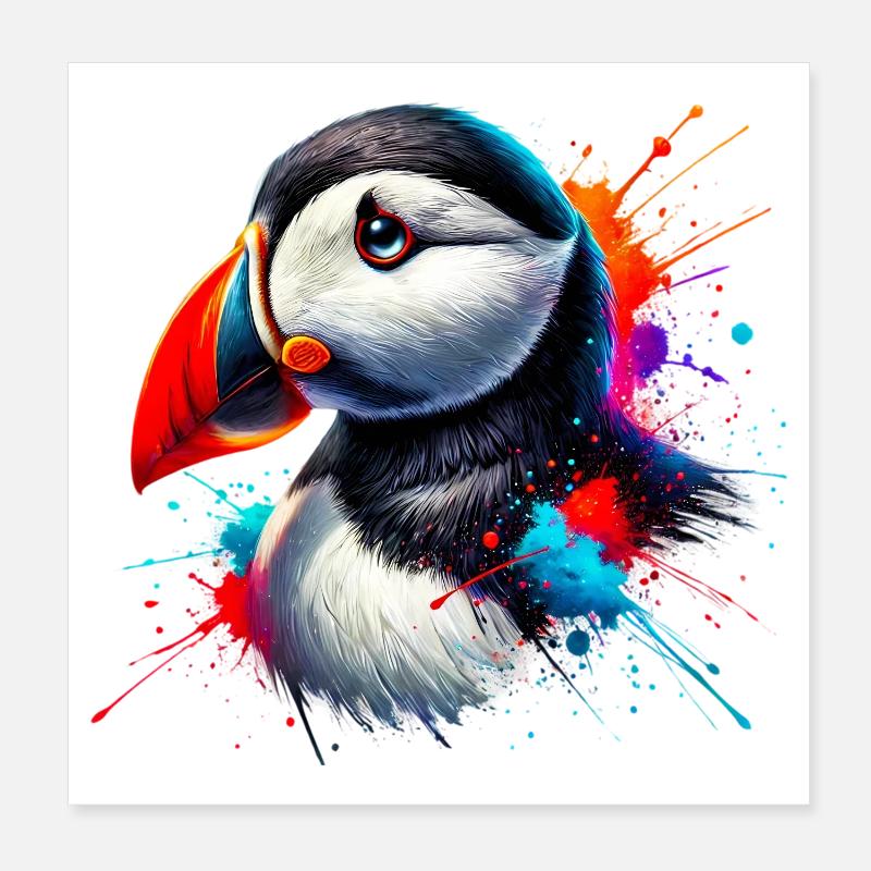 Macareux Poster 20 x 20 cm