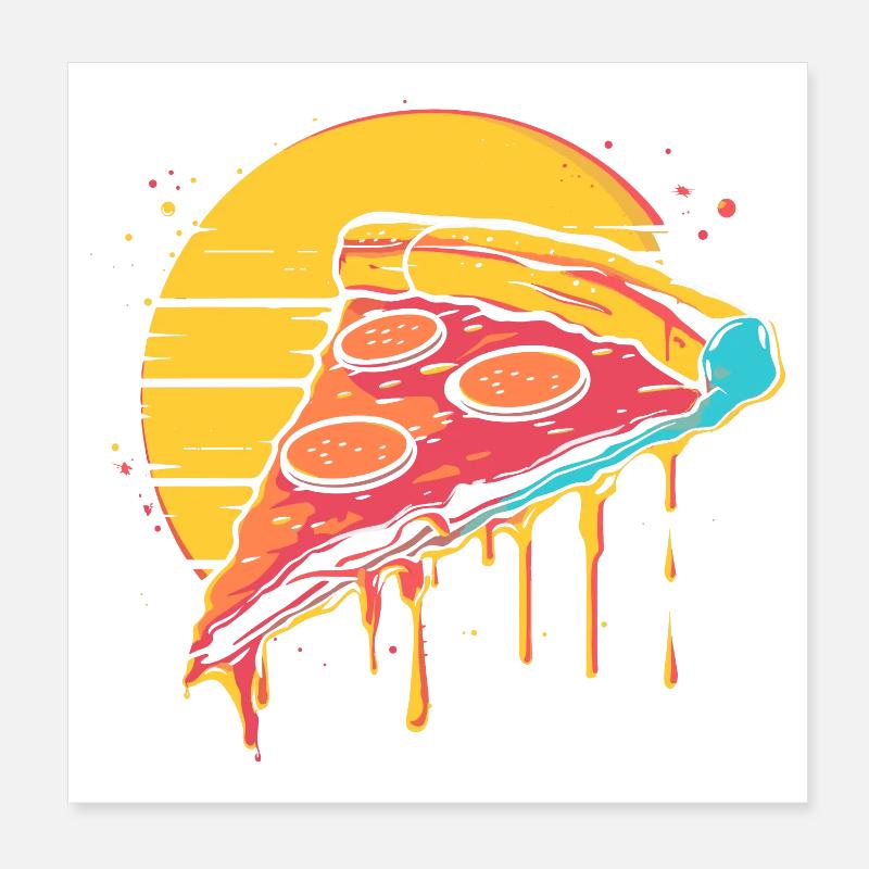 Illustration de tranche de pizza Poster 20 x 20 cm
