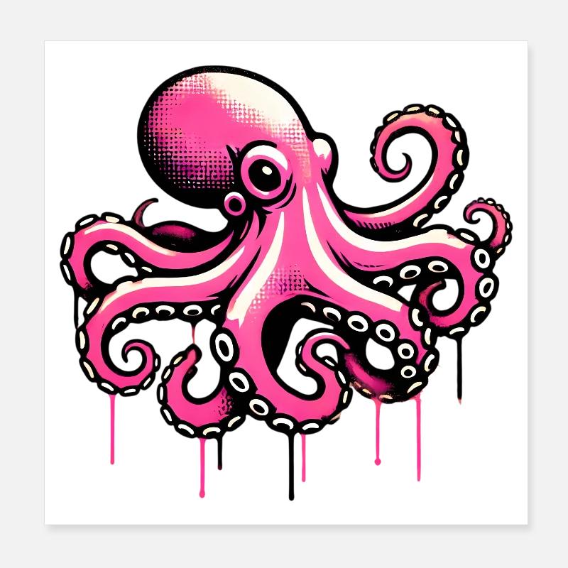 Pieuvre Poster 20 x 20 cm