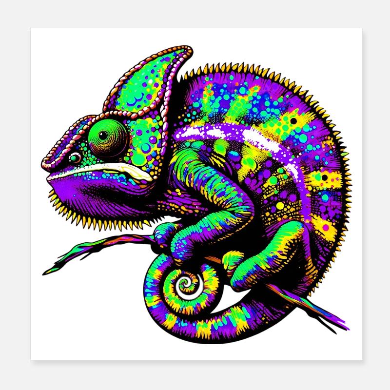 Chamäleon Poster 20x20 cm