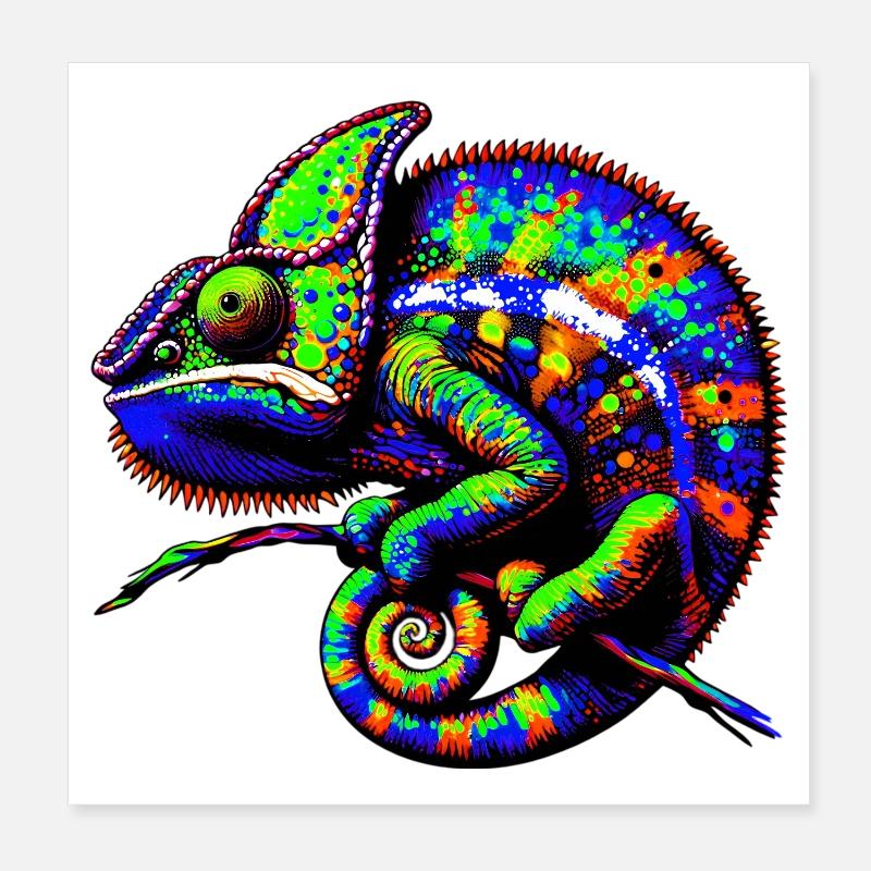 Chamäleon Poster 20x20 cm