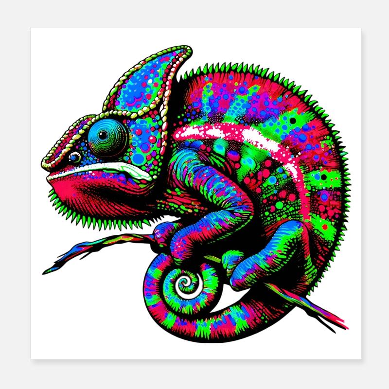 Caméléon Poster 20 x 20 cm