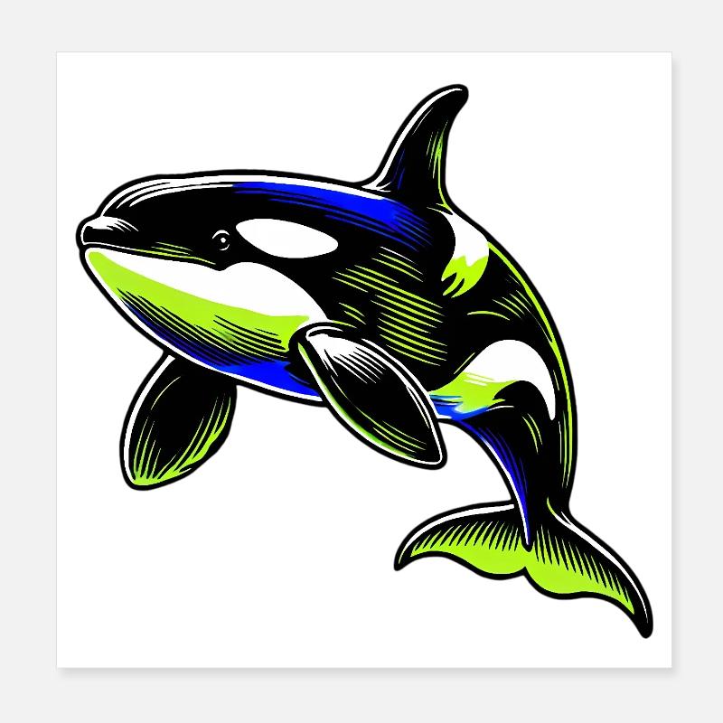 Killer whale Poster 8" x 8" (20x20 cm)