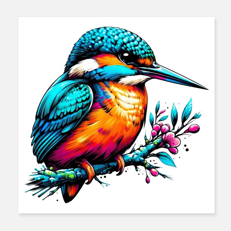 Eisvogel Poster 20x20 cm