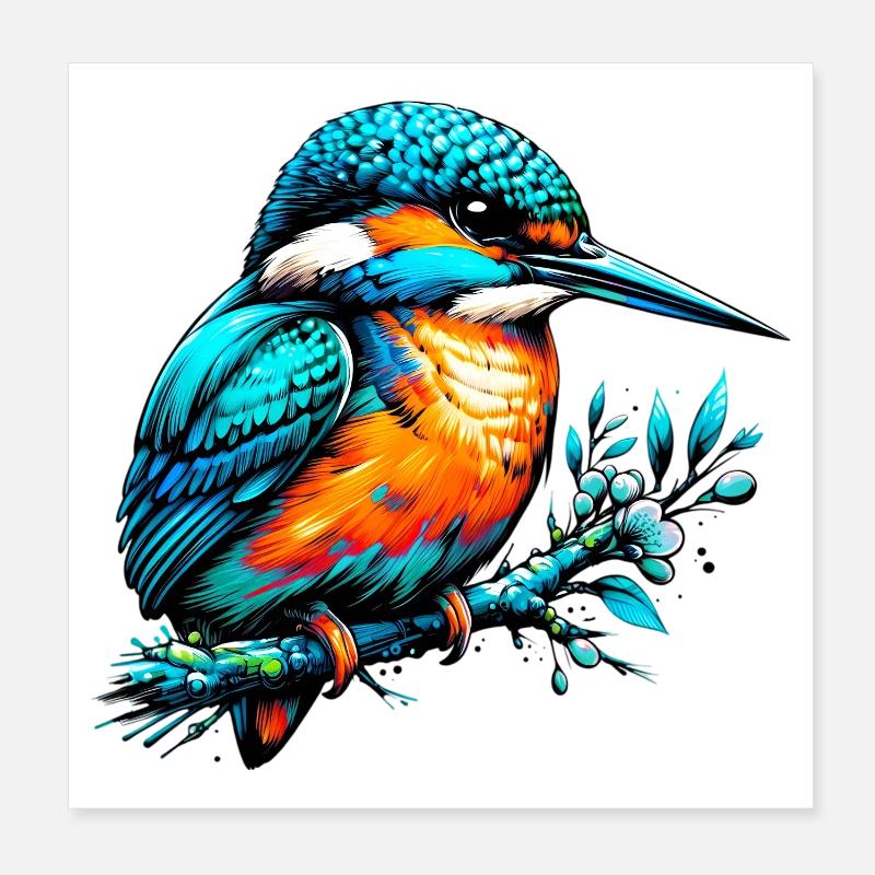 Eisvogel Poster 20x20 cm