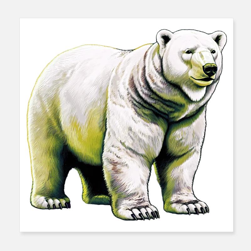 White polar bear Poster 8" x 8" (20x20 cm)