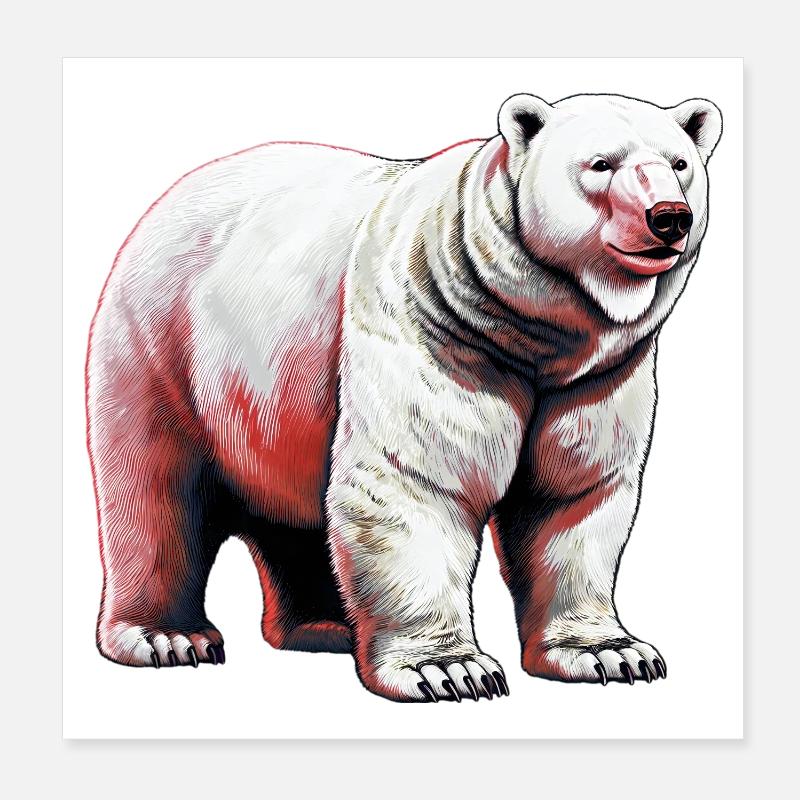 White polar bear Poster 8" x 8" (20x20 cm)