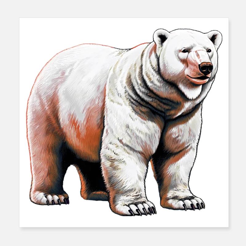 White polar bear Poster 8" x 8" (20x20 cm)