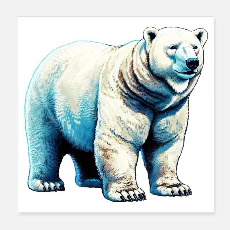 Weißer Eisbär Poster 20x20 cm