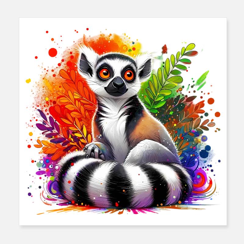 Lemur Poster 8" x 8" (20x20 cm)