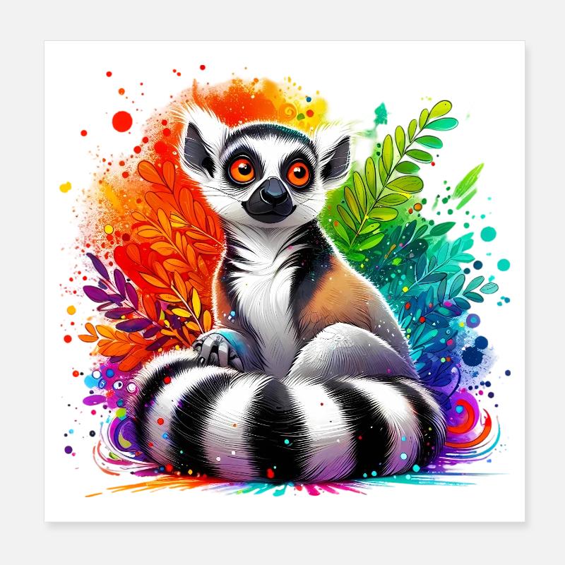 Lemur Poster 8" x 8" (20x20 cm)