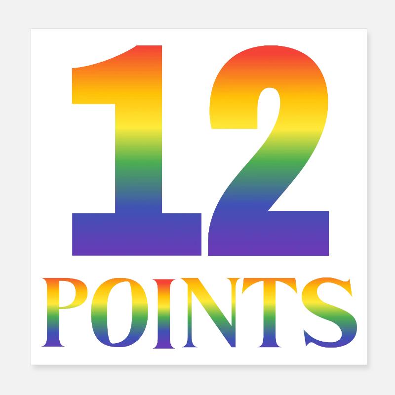 12 points Concours Eurovision de la chanson Poster 20 x 20 cm