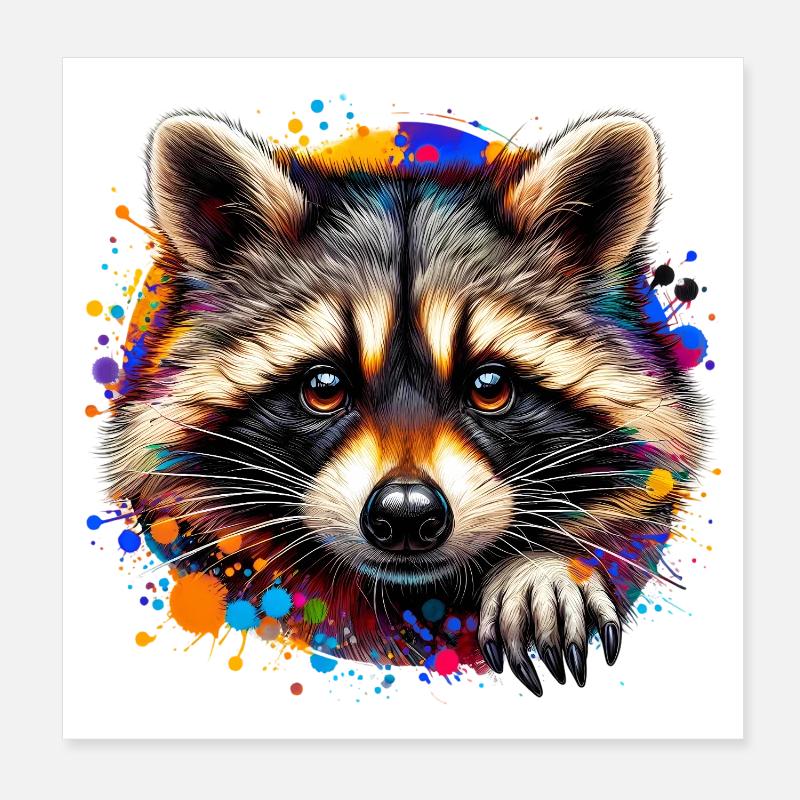 Raton laveur Poster 20 x 20 cm
