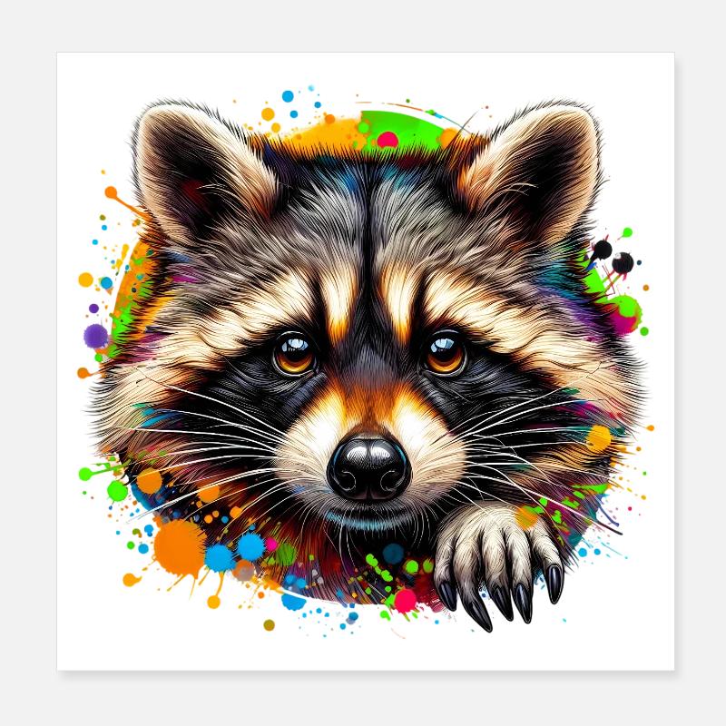 Raton laveur Poster 20 x 20 cm