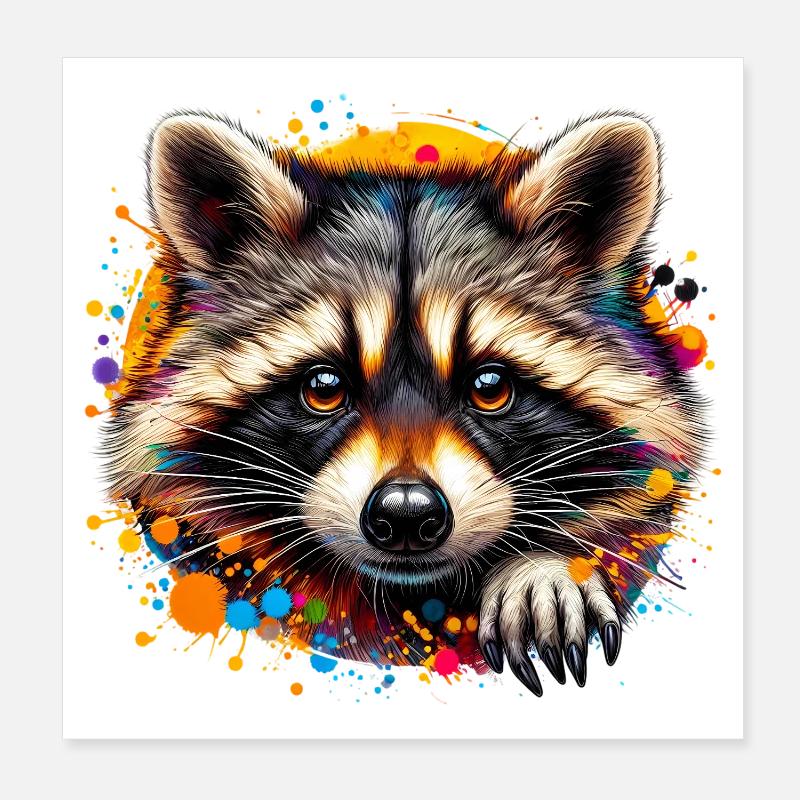 Raton laveur Poster 20 x 20 cm