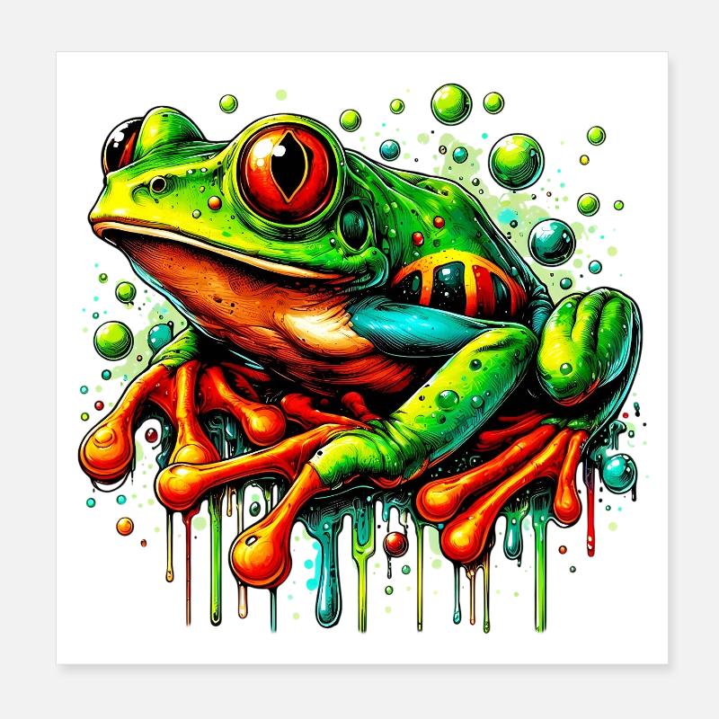 Frosch Poster 20x20 cm