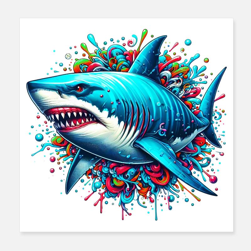 Requin Poster 20 x 20 cm