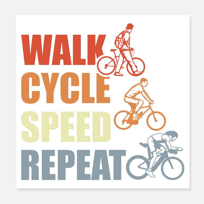 Radfahren Routine Poster 20x20 cm