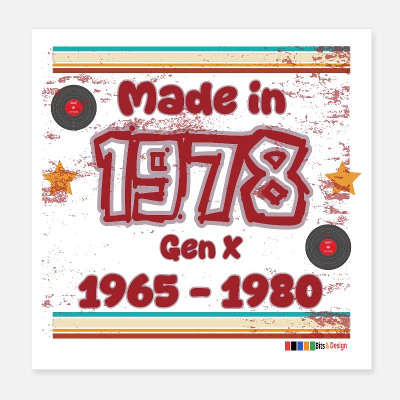 70s Generation Retro Design Poster 8" x 8" (20x20 cm)