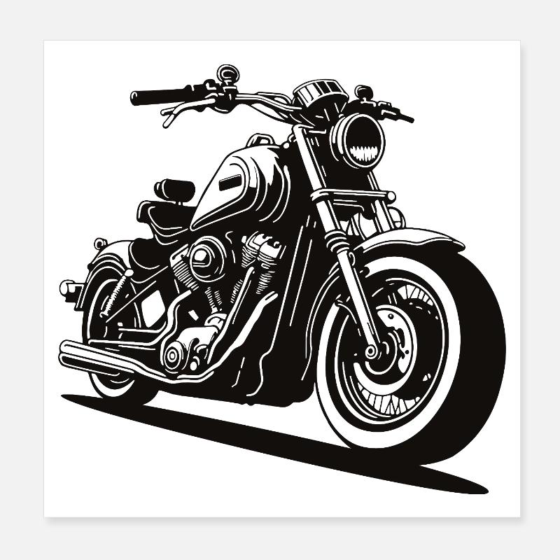 Style motard rétro Poster 20 x 20 cm