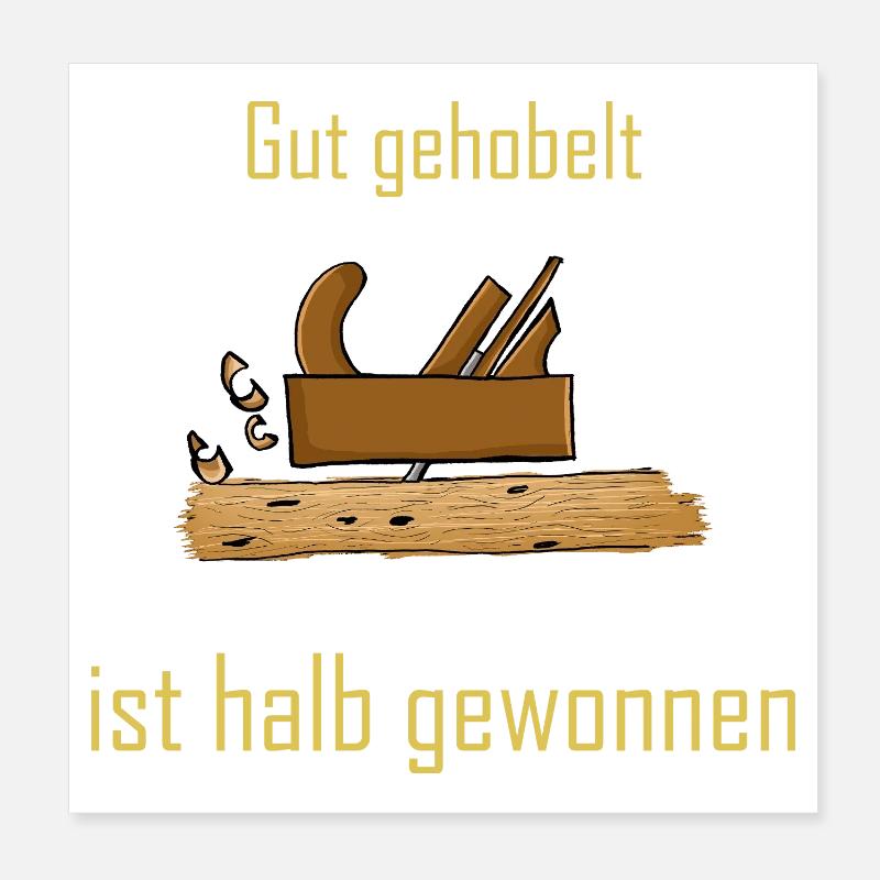 Rustic wooden construction with saying Poster 8" x 8" (20x20 cm)