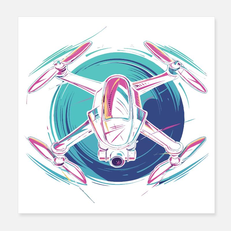 Drone dynamique Poster 20 x 20 cm