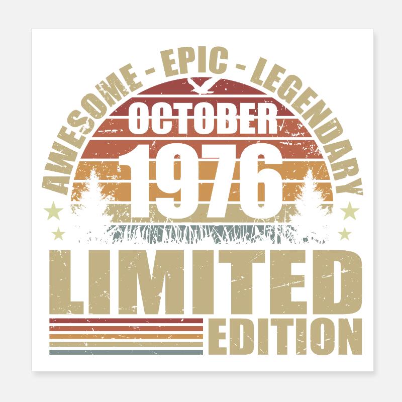49e Anniversaire Rétro Octobre 1976 - October 1976 Poster 20 x 20 cm