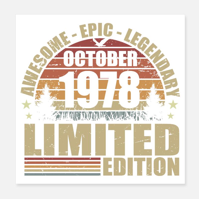 47e Anniversaire Rétro Octobre 1978 - October 1978 Poster 20 x 20 cm