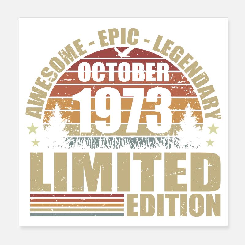52e Anniversaire Rétro Octobre 1973 - October 1973 Poster 20 x 20 cm