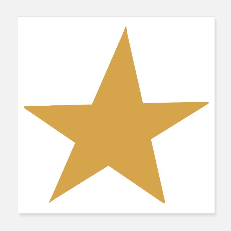 Golden Star Expression Design Poster 8" x 8" (20x20 cm)