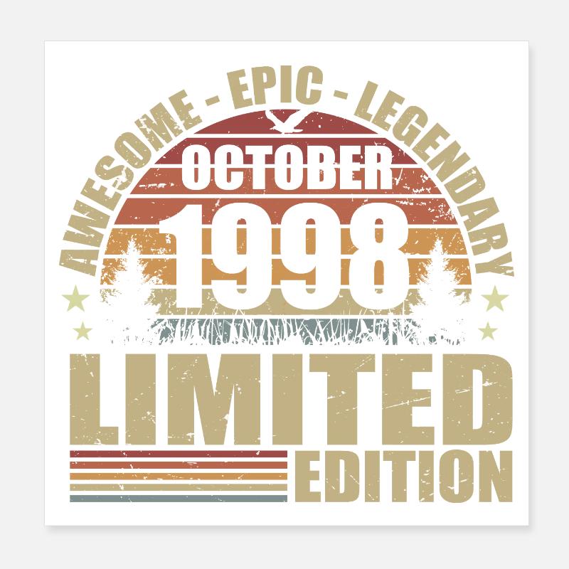 27th Retro Anniversary October 1998 - October 1998 Poster 8" x 8" (20x20 cm)