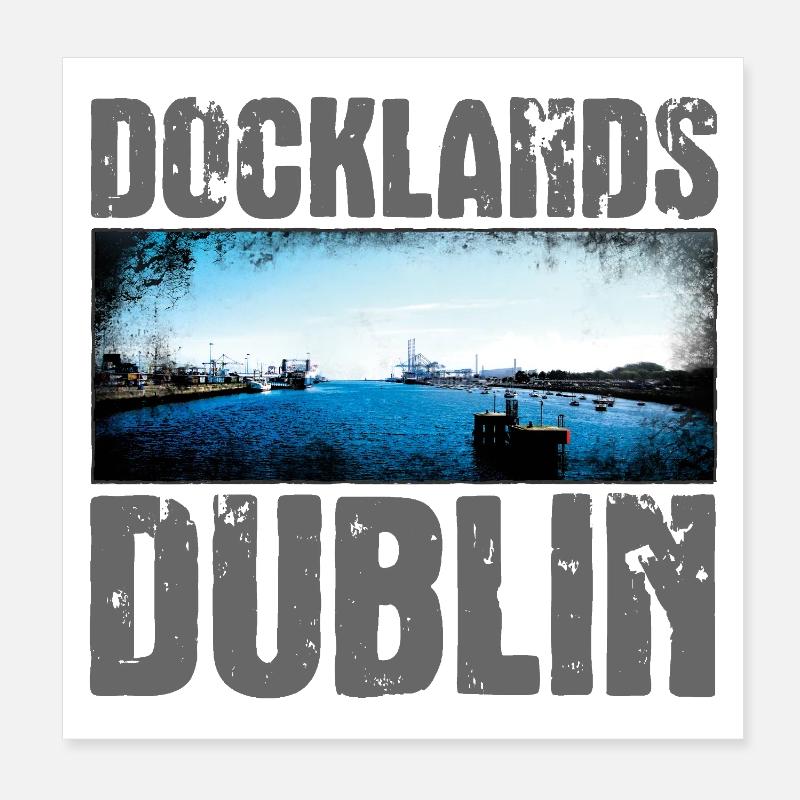 Docklands Dublin Water View Poster 8" x 8" (20x20 cm)
