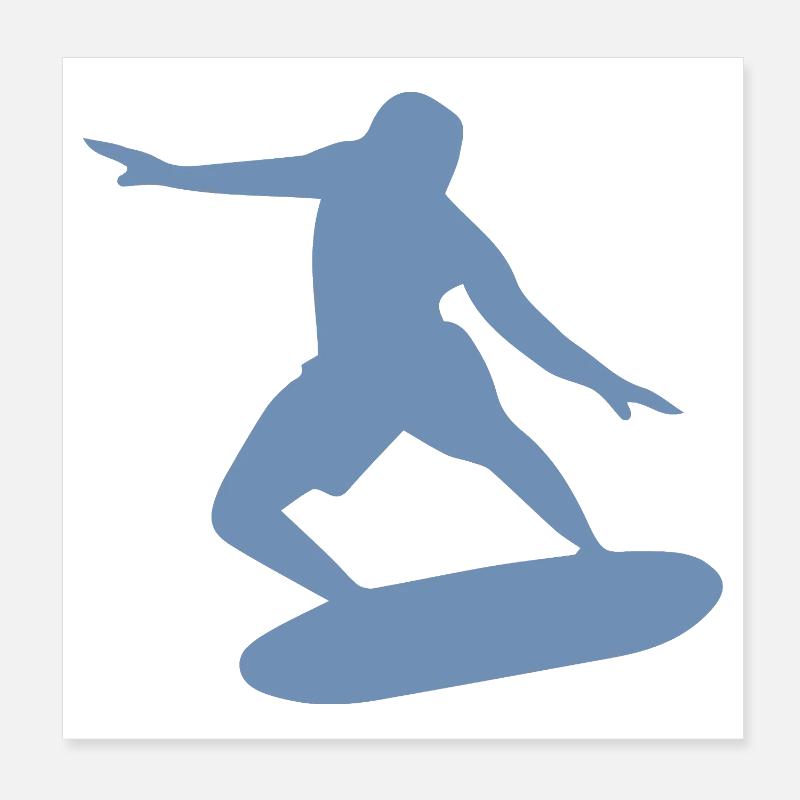 Minimalist Surfer Surfboard Water Summer Poster 8" x 8" (20x20 cm)