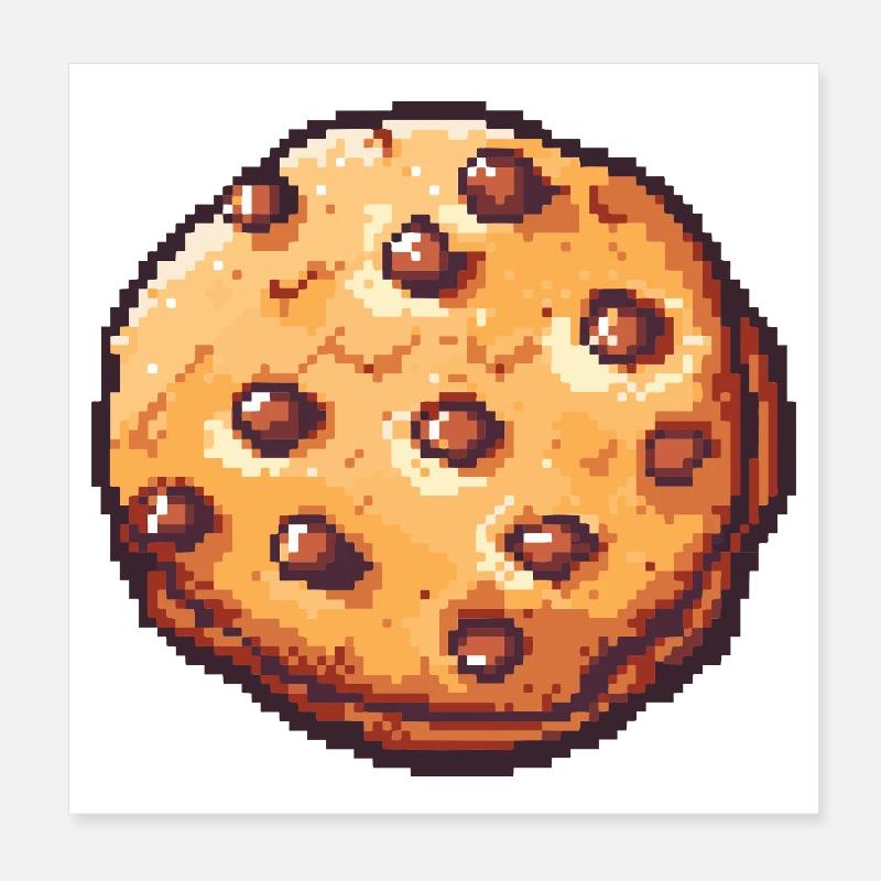 Pixel Cookie Pixel Cookie Retro Art Poster 8" x 8" (20x20 cm)