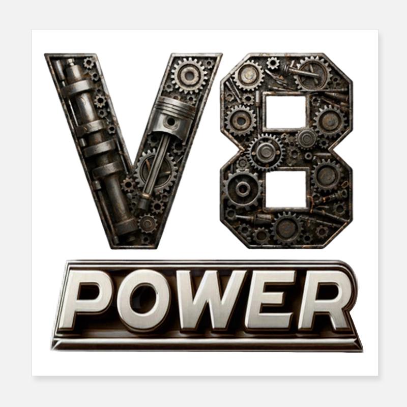 Puissance du V8 Poster 20 x 20 cm