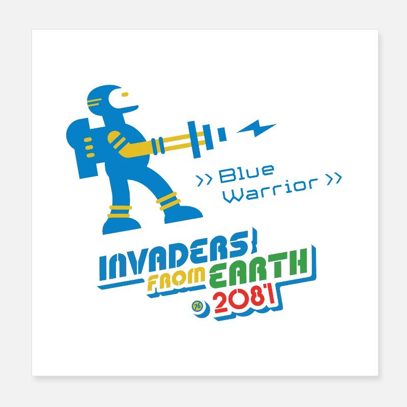 Eindringlinge von der Erde 2081 BLAUER KRIEGER Poster 20x20 cm