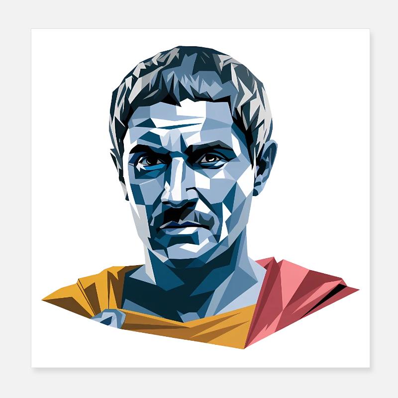 Caesar - Cool History Logo Poster 8" x 8" (20x20 cm)