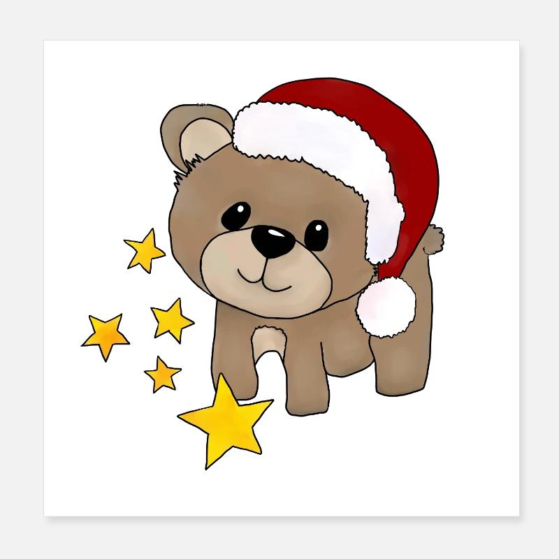 Christmas Bears Poster 8" x 8" (20x20 cm)