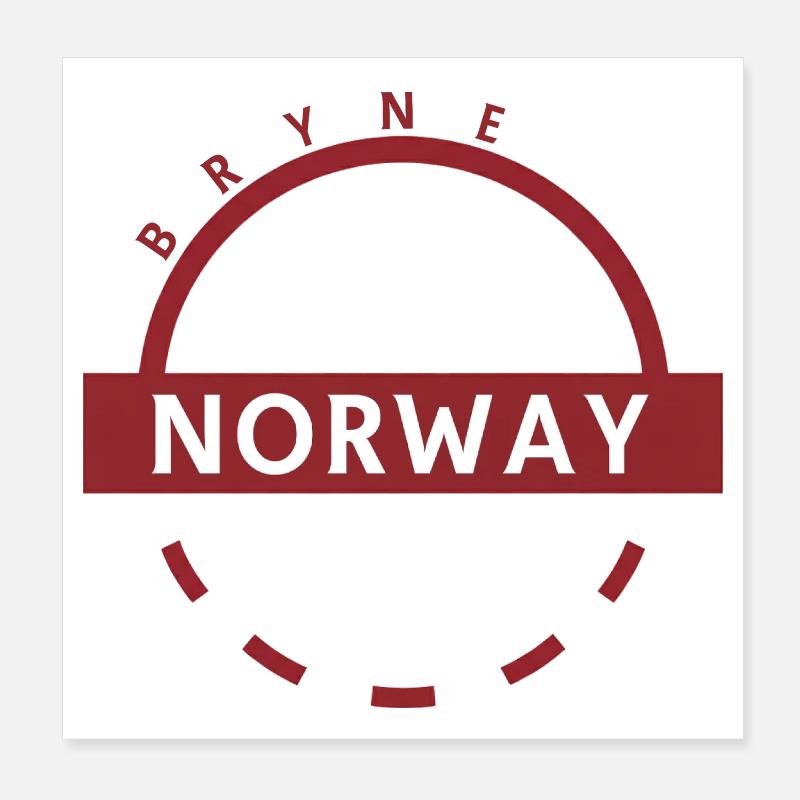 Norwegen Emblem Ring Design Poster 20x20 cm