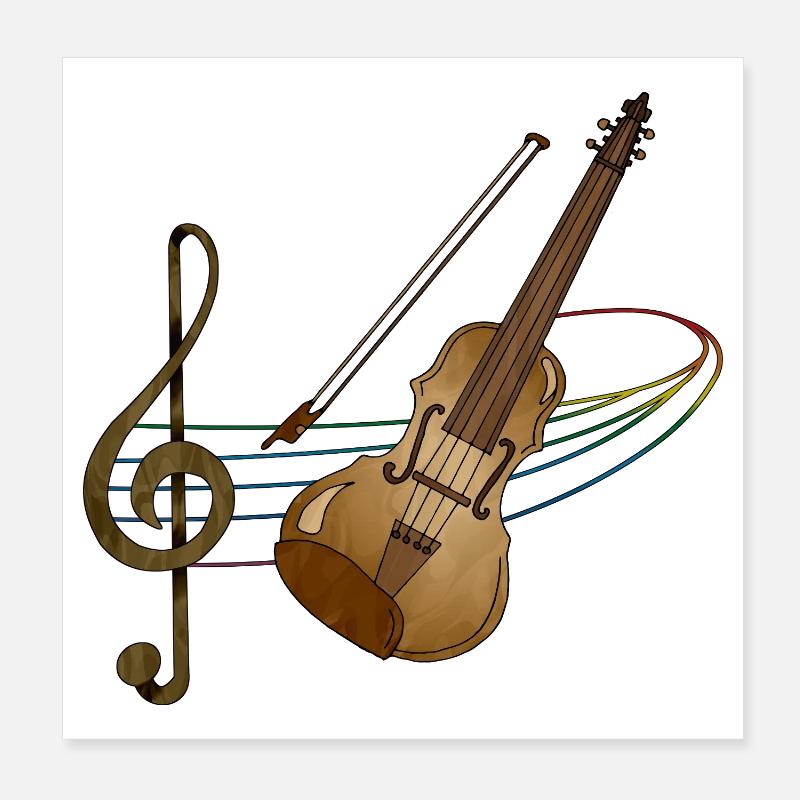 Violin Poster 8" x 8" (20x20 cm)