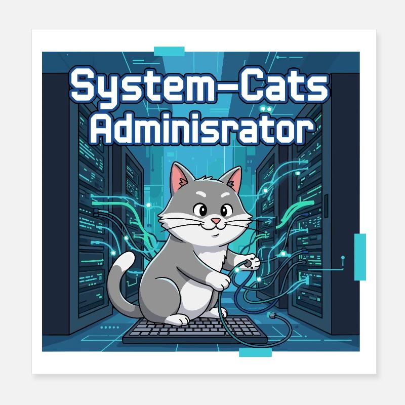 Administrateur System Cats Poster 20 x 20 cm